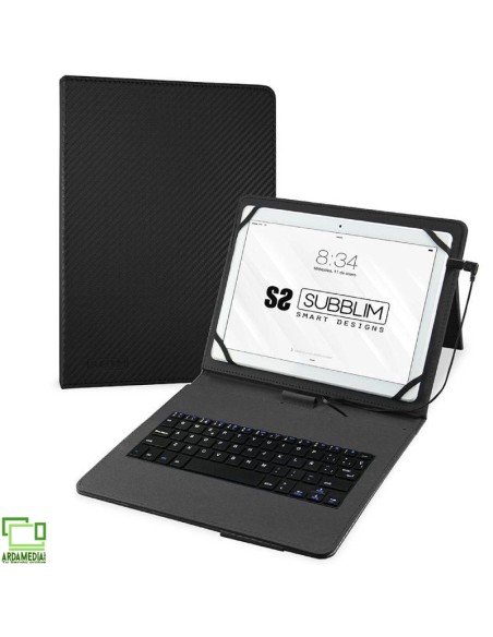Funda con Teclado Subblim Keytab Pro USB para Tablets de 10.1'-11'/ Negra