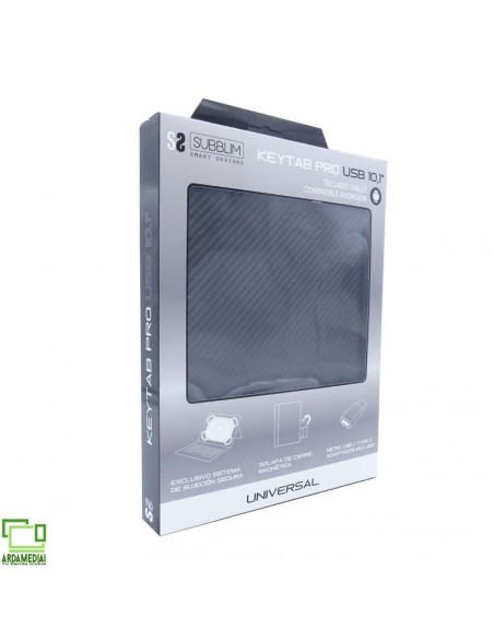 Funda con Teclado Subblim Keytab Pro USB para Tablets de 10.1'-11'/ Negra