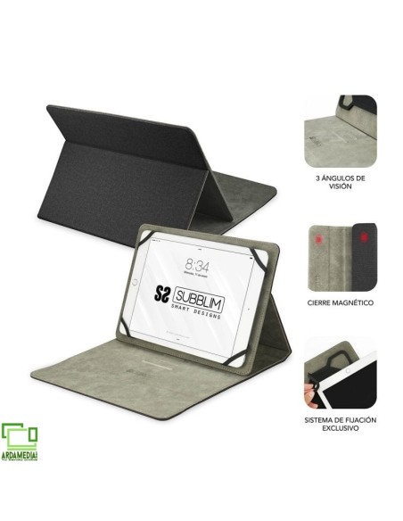 Funda Subblim Clever Stand para Tablets de 9'-10.1'/ Negra
