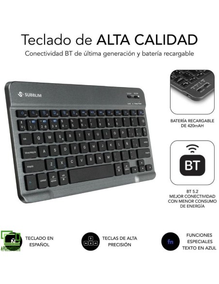 Funda con Teclado Subblim KeyTab Pro BT para Tablets Samsung Galaxy A11+/ Negra