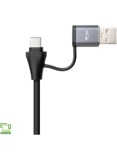 Adaptador USB Macho + USB Tipo-C Macho - RJ45...