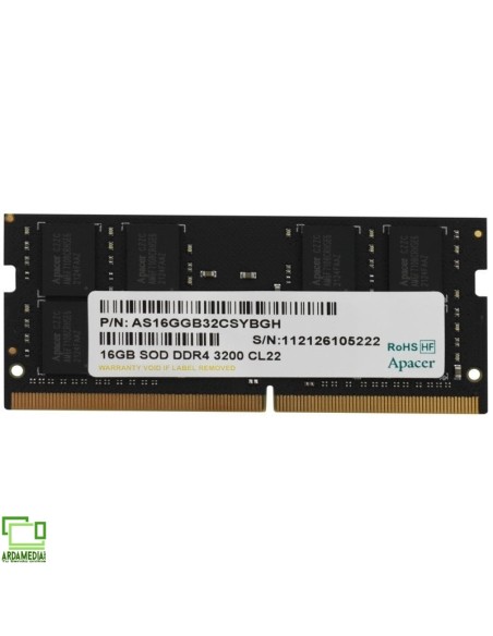 Memoria RAM Apacer ES.16G21.PSH 16GB/ DDR4/ 3200MHz/ 1.2V/ CL22/ SODIMM