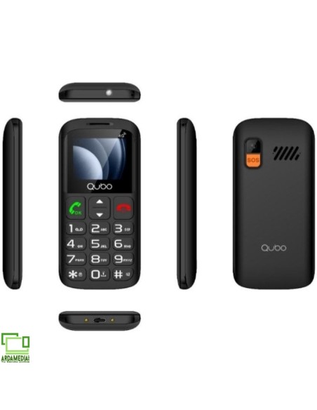 Teléfono Móvil Qubo P-186BKC 4G para Personas Mayores/ Negro