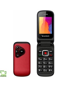 Teléfono Móvil Sunstech CELT24 para Personas Mayores/ Rojo