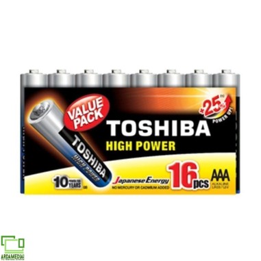 Pack de 16 Pilas AAA Toshiba High Power LR03/ 1.5V/ Alcalinas