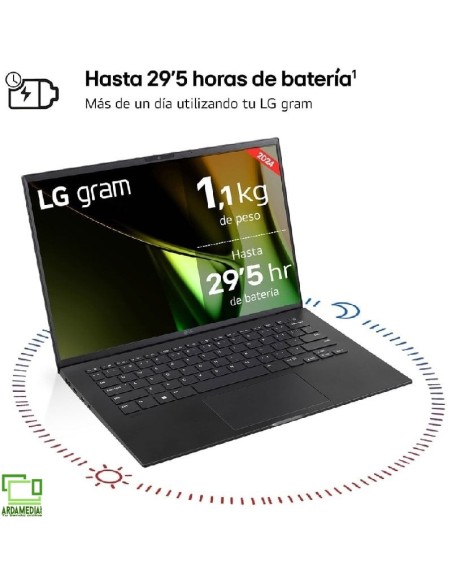 Portátil LG Gram 14ZB90S-G.AX55BN Intel Core Ultra 5-115U/ 16GB/ 512GB SSD/ 14'/ Sin Sistema Operativo