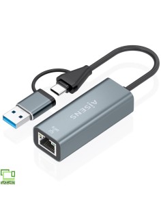 Adaptador USB + USB Tipo-C 3.2 - RJ45 Aisens A109-1032/...