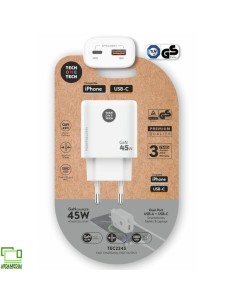 Cargador de Pared GaN Tech One Tech TEC2245/ 1xUSB...