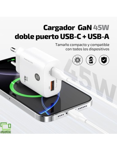 Cargador de Pared GaN Tech One Tech TEC2245/...