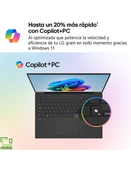 Portátil LG Gram 16Z90TL-V.AZ85BN Intel Core Ultra 7-258V/ 32GB/ 512GB SSD/ 16'/ Win11 Pro