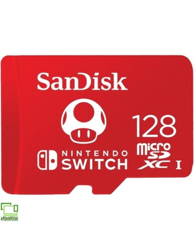 Tarjeta de Memoria SanDisk Nintendo Switch 128GB microSD XC UHS-I/ Clase 10/ 100MBs